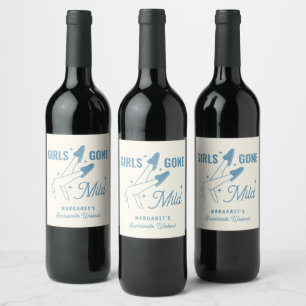 Rótulo De Garrafa De Cerveja Meninas Ficaram Com Uma Pequena Trendy Azul Spa Ba
