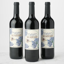 Merci Beaucoup Flor de Abelha Azul Personalizado