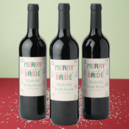 Rótulo De Garrafa De Cerveja Merry & Bride Christmas Bridal Shower