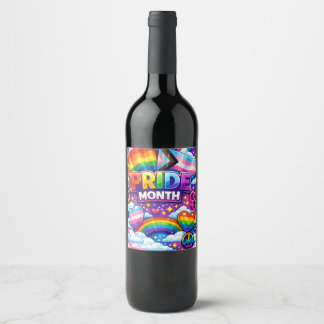 Rótulo De Garrafa De Cerveja Mês Orgulhoso e Colorido Arco-íris e Arte de Unicó