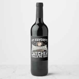 Rótulo De Garrafa De Cerveja Meu Catcher de Beisebol Favorito Me Chama de Papai