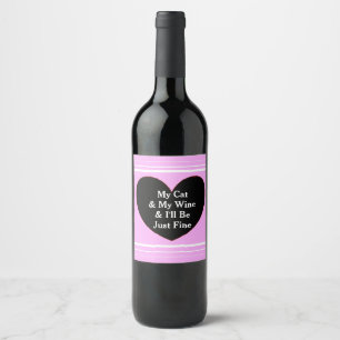 Rótulo De Garrafa De Cerveja Meu gato & meus vinho & eu serão apenas finos