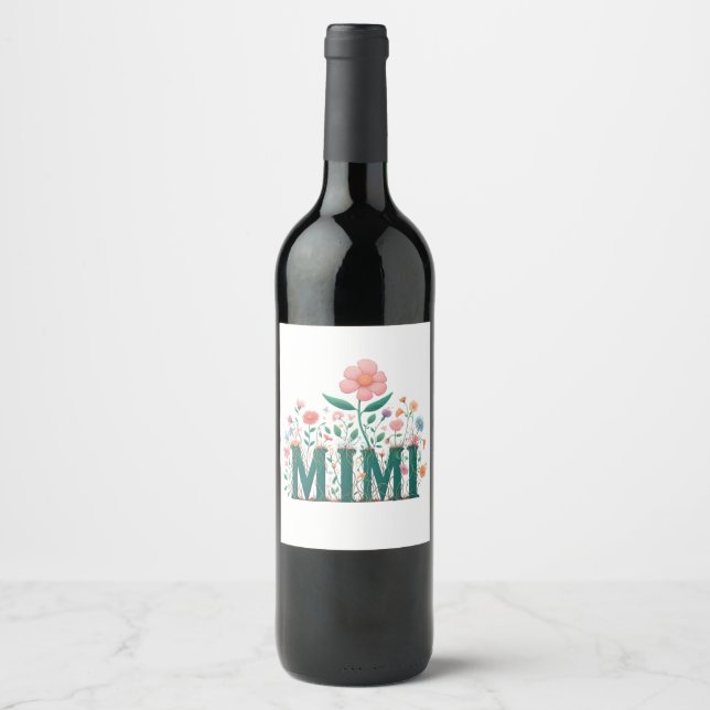 Rótulo De Garrafa De Cerveja Mimi Floral (Frente)