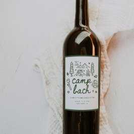 Rótulo De Garrafa De Cerveja Minimalista Moderno Acampamento Despedida de Solte