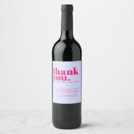 Rótulo De Garrafa De Cerveja Minimalista Obrigado simples elegante Lilás Rosa