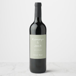 Rótulo De Garrafa De Cerveja Mínimo de Escrita Manual Verde Dusty
