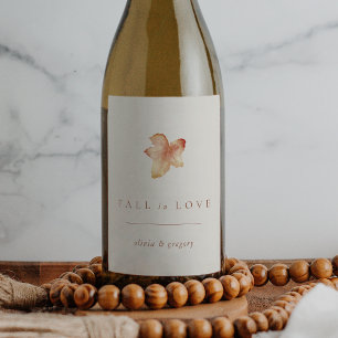 Rótulo De Garrafa De Cerveja Mínimo Folha de outono "Cair no Amor" Personalizad