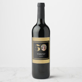 Rótulo De Garrafa De Cerveja Minúsculo minimalista moderno brilho do ouro 50 an