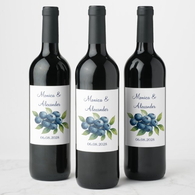 Rótulo De Garrafa De Cerveja Mirtilos Frutas Verão Casamento  (Garrafas)