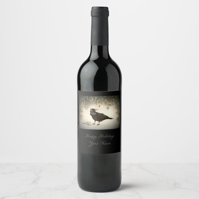 Rótulo De Garrafa De Cerveja Mistletoe Crow (Frente)