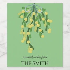 Rótulo De Garrafa De Cerveja Mistletoe verde pastel 