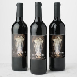 Rótulo De Garrafa De Cerveja Mockup Wild Horse Western Custom Wine Labs