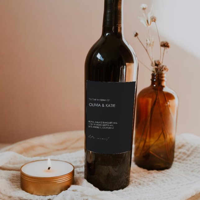 Rótulo De Garrafa De Cerveja Modelo da garrafa de vinho preto (Black wine bottle label Template)