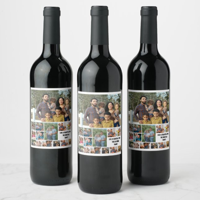 Rótulo De Garrafa De Cerveja Modelo de Colagem de Fotos da Família Moderna Pers (Garrafas)