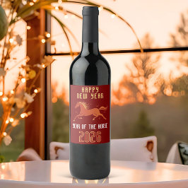 Rótulo De Garrafa De Cerveja Modern Chinese Horse New Year 2026 