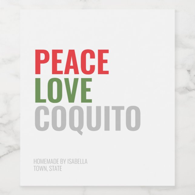 Rótulo De Garrafa De Cerveja Modern Coquito Beber Natal (Rótulo Único)