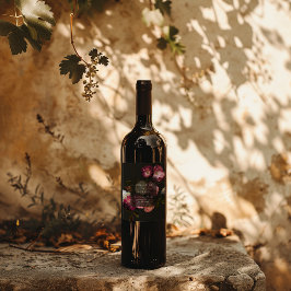 Rótulo De Garrafa De Cerveja Modern Moody Floral Wedding Dark Romantic