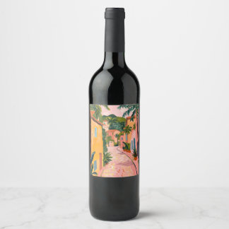 Rótulo De Garrafa De Cerveja Modern Tropical Plant Print – Pink and Green 