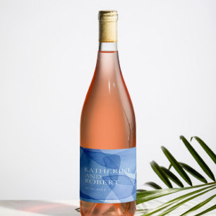 Rótulo De Garrafa De Cerveja Modern Watercolor Forma Monograma de Casamento