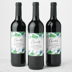 Rótulo De Garrafa De Cerveja Modern Watercolor Greenery Deixa Casamento