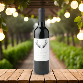 Rótulo De Garrafa De Cerveja Modern Watercolor Olive Branch ANY Birthday