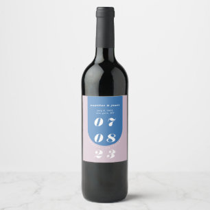 Rótulo De Garrafa De Cerveja Moderno Minimal Ousado Azul e Roxo Arco Retro Ousa