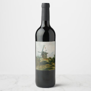 Rótulo De Garrafa De Cerveja Moinhos de vento em Montmartre por Vincent Van Gog