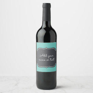 Rótulo De Garrafa De Cerveja Moldura de Quadro Negro Moderna Personalizada Aqua