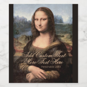 Rótulo De Garrafa De Cerveja Mona Lisa Portrait Add Brand Name and Year