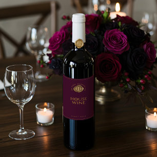 Rótulo De Garrafa De Cerveja Monograma da família Elegante: Dourada Cera Seals