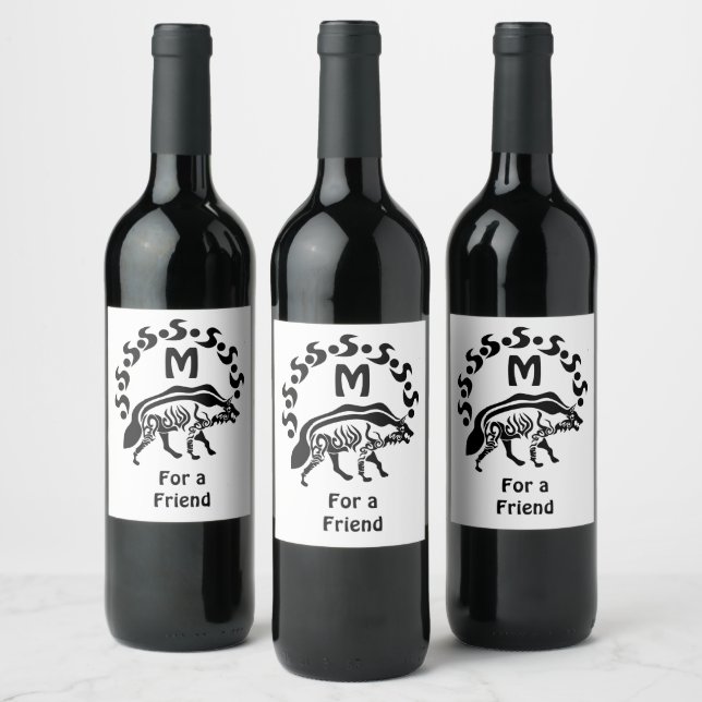 Rótulo De Garrafa De Cerveja Monograma de Hyena Strike Tribal (Garrafas)