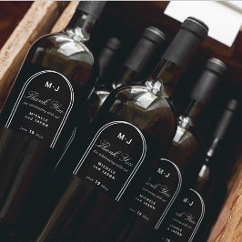 Rótulo De Garrafa De Cerveja Monograma Personalizado Obrigado Arch Casamento Ne