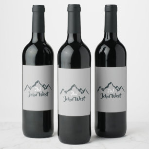 Rótulo De Garrafa De Cerveja Monograma personalizável de cadeia montanhosa dese
