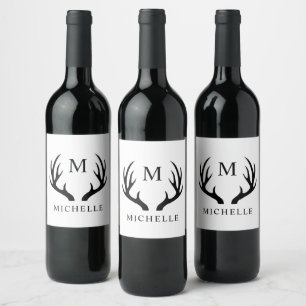 Rótulo De Garrafa De Cerveja Monograma personalizável de cervejas brancas e pre