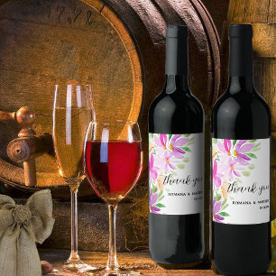 Rótulo De Garrafa De Cerveja Monograma Pintado à Mão com Aquarela Floral Colori