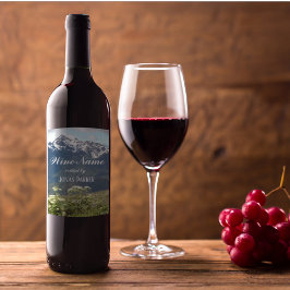 Rótulo De Garrafa De Cerveja Montanha Flores Selvagens Foto Personalizada