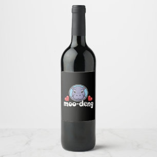Rótulo De Garrafa De Cerveja Moo Deng Porco Saltitante em Imagem Tailandesa Beb