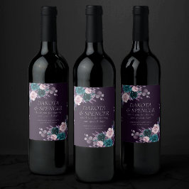 Rótulo De Garrafa De Cerveja Moody Boho | Púrpura de beringela escura e favela 