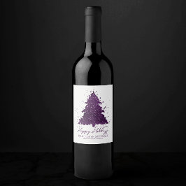 Rótulo De Garrafa De Cerveja Moody Felry Christmas | Personalização Roxo Profun