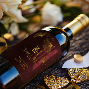 Rótulo De Garrafa De Cerveja Moonlight Romance Obrigado Burgundy ID881