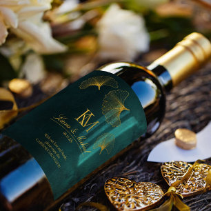 Rótulo De Garrafa De Cerveja Moonlight Romance Obrigado Emerald Green ID881