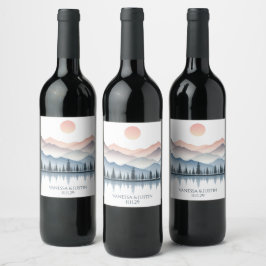 Rótulo De Garrafa De Cerveja Mountain Lake Wedding