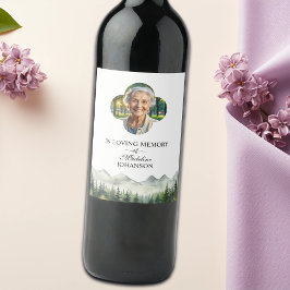 Rótulo De Garrafa De Cerveja Mountains and Trees Celebration Of Life Funeral