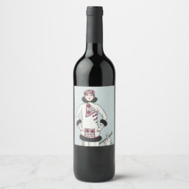 Rótulo De Garrafa De Cerveja Mulher de Esqui de Inverno Vintage