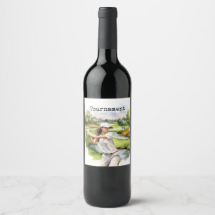 Rótulo De Garrafa De Cerveja Mulher do Golfe no campo de golfe