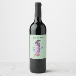 Rótulo De Garrafa De Cerveja Mulher do Vestuário Egípcio Segurando Scarf