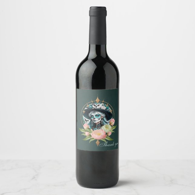 Rótulo De Garrafa De Cerveja Mulher espantosa com uma espantosa maquiagem do cr (Frente)