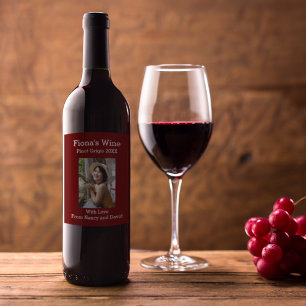 Rótulo De Garrafa De Cerveja Mulher linda de Cranberry editável Foto
