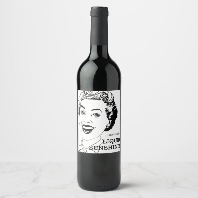 Rótulo De Garrafa De Cerveja Mulher Retro Líquida Sunshine (Frente)