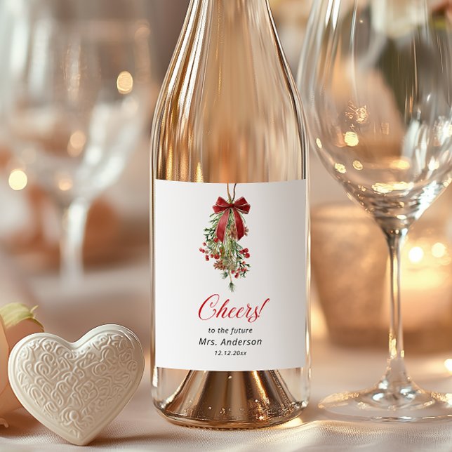 Rótulo De Garrafa De Cerveja Murkku de Natal Arco Vermelho Chá de Noiva (Criador carregado)